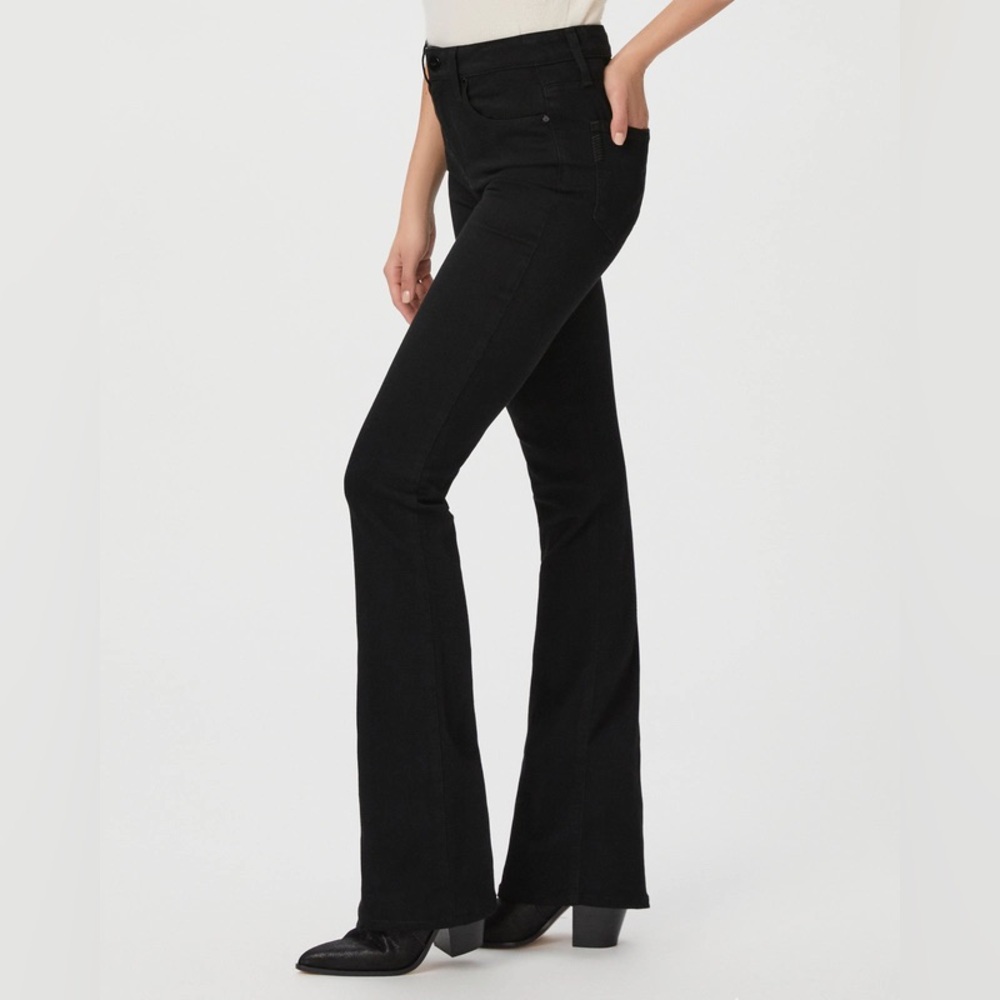 Paige Laurel Canyon High Flared Jeans in Black